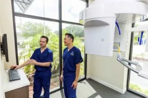 Dentists reviewing dental x-rays